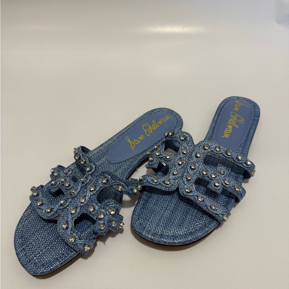 Sam Edelman Denim Blue Studded Sandals